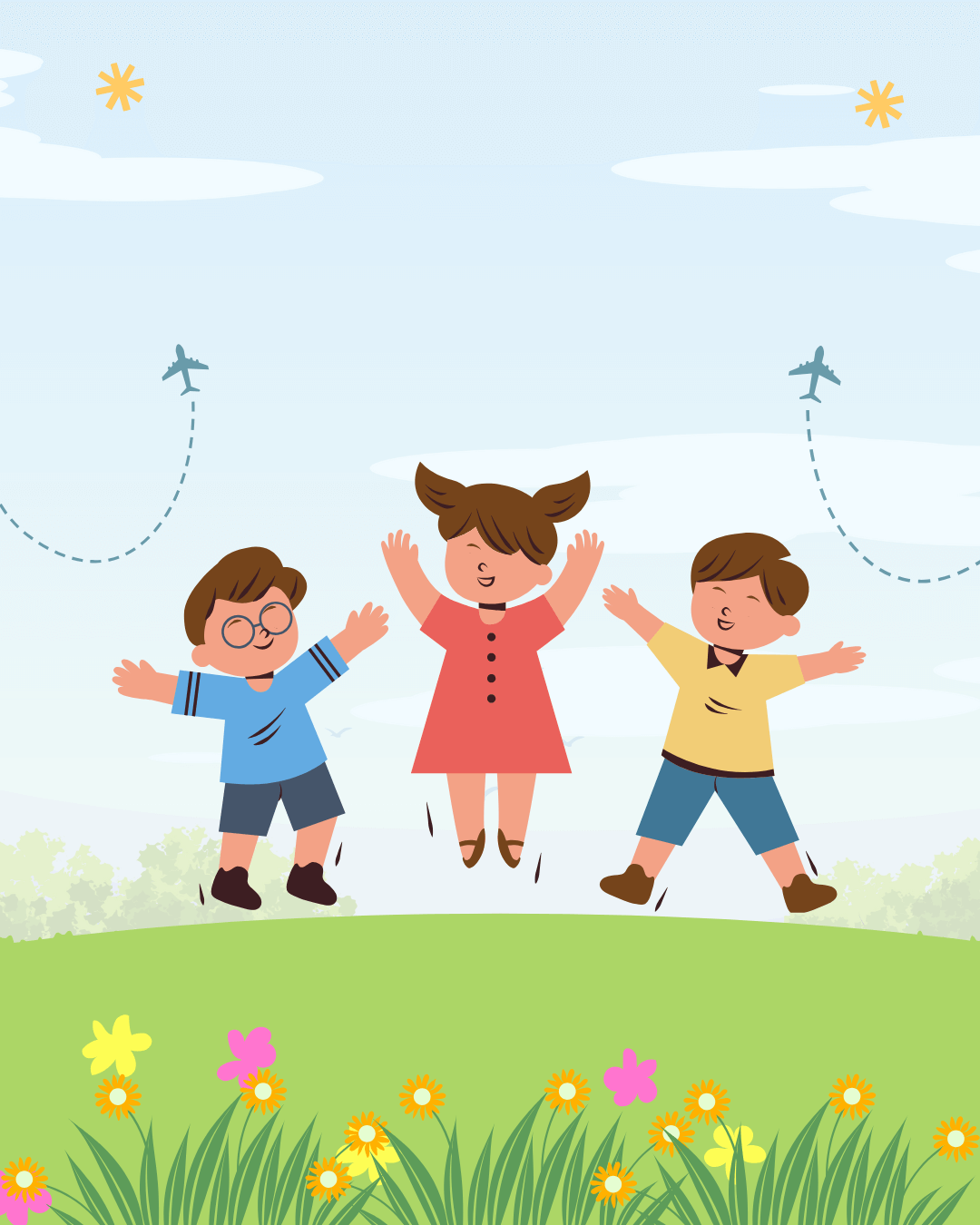 Happy children playing at preschool